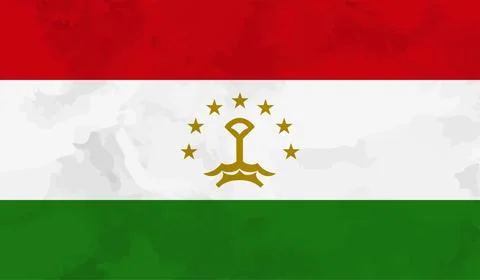 Grunge Tajikistan flag. Tajikistan flag with waving grunge texture. Stock Illustration