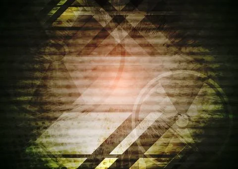 Grunge tech background with nuclear radiation symbol. Vector tech eps 10 G... Stock Photos