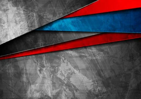 Grunge tech material blue and red background Stockillustratie