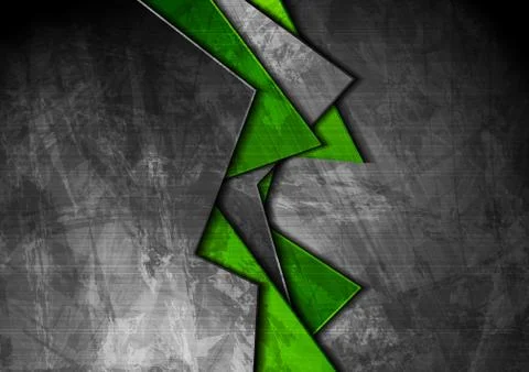 Grunge tech material green and grey background Illustrazione stock