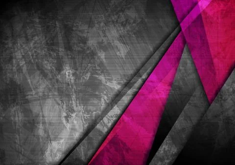 Grunge tech material pink and dark grey background Stock Illustration