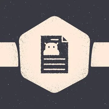 Grunge Technical specification icon isolated on grey background. Technical Stock Illustration