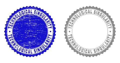 Grunge TECHNOLOGICAL SINGULARITY Textured Stamp Seals Stock Illustration