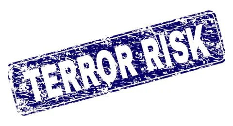 Grunge TERROR RISK Framed Rounded Rectangle Stamp Stock Illustration