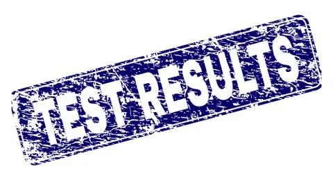 Grunge TEST RESULTS Framed Rounded Rectangle Stamp Stock Illustration