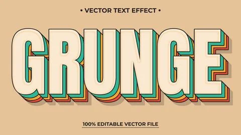 Grunge text effect with retro Vintage Style theme Stock Illustration