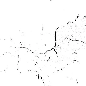 Grunge texture. Black lines on a white background, in the form of cracks. Stock Illustration