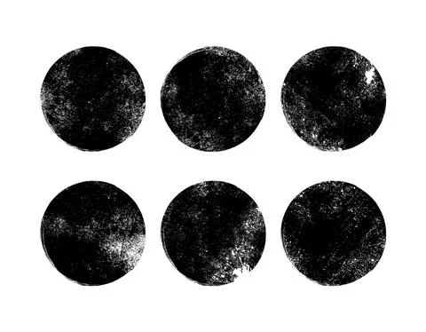 Grunge texture brush stamp vector circle dot. Rubber graphic grunge stamp Stock Illustration