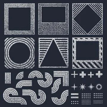 Grunge texture frame and elements set collection Illustrazione stock