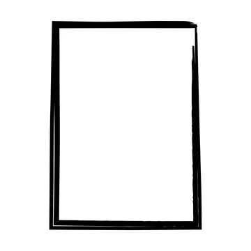 Grunge texture frame border shape icon, vertical rectangle decorative vinta.. Illustrazione stock