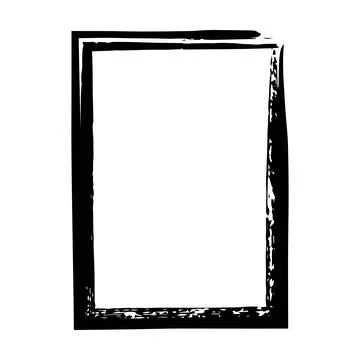 Grunge texture frame border shape icon, vertical rectangle decorative vinta.. Stock Illustration
