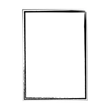 Grunge texture frame border shape icon, vertical rectangle decorative vinta.. Stock Illustration