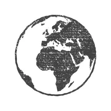 Grunge texture gray world map globe transparent vector illustration 스톡 일러스트