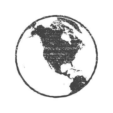 Grunge texture gray world map globe transparent vector illustration Illustrazione stock