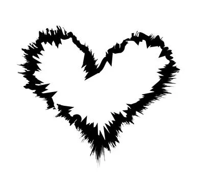 Grunge texture heart frame, stain ink for halloween frame, hand drawn paint.. Stock Illustration
