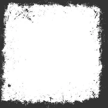 Grunge texture square frame, imprint, paint ink. Stock Illustration
