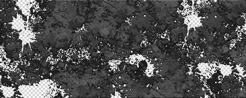 Grunge Texture with White Splatter Effect on Dark Background Isolated PNG Illustrazione stock