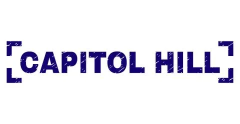Grunge Textured CAPITOL HILL Stamp Seal Inside Corners Stock Illustration