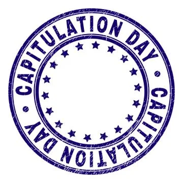 Grunge Textured CAPITULATION DAY Round Stamp Seal イラスト素材