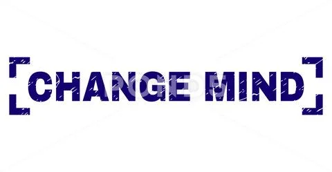 Grunge Textured CHANGE MIND Stamp Seal Between Corners Stock Illustration