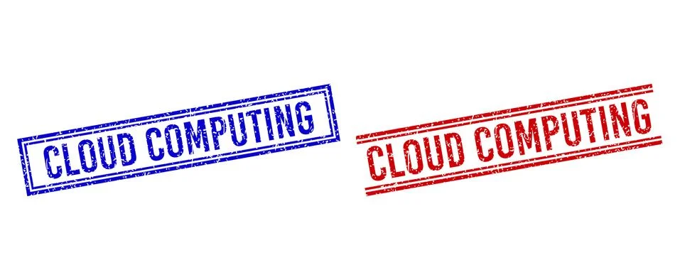 Grunge Textured CLOUD COMPUTING Seal with Double Lines 스톡 일러스트