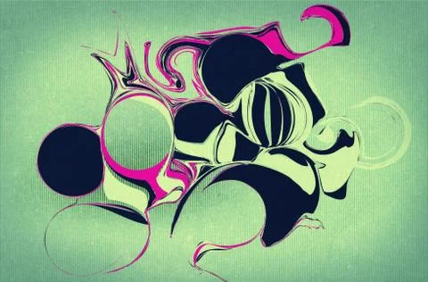 Grunge textured collage - abstrack people Stock Illustration