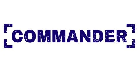 Grunge Textured COMMANDER Stamp Seal Between Corners Stock Illustration