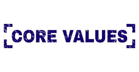 Grunge Textured CORE VALUES Stamp Seal Between Corners Illustrazione stock