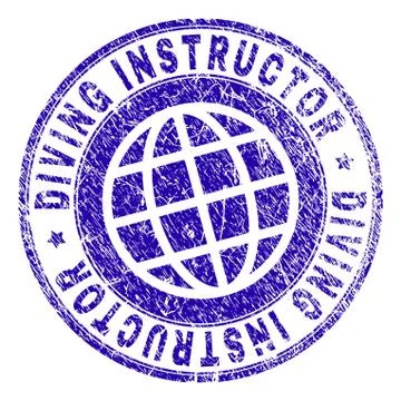 Grunge Textured DIVING INSTRUCTOR Stamp Seal Stockillustratie
