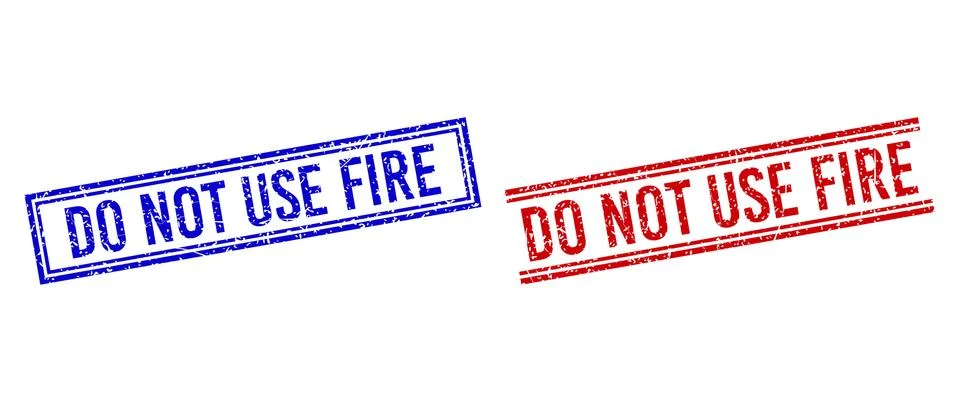 Grunge Textured DO NOT USE FIRE Stamps with Double Lines Illustrazione stock