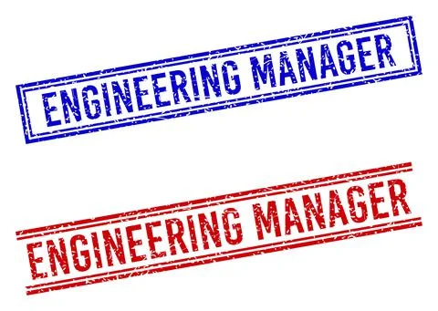 Grunge Textured ENGINEERING MANAGER Stamp Seals with Double Lines Stockillustratie