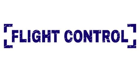 Grunge Textured FLIGHT CONTROL Stamp Seal Inside Corners Stock Illustration