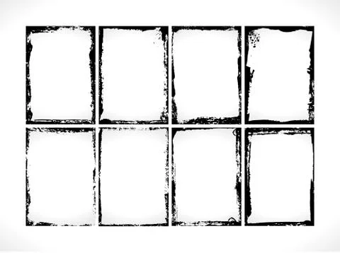 Grunge Textured Frames Collection. Photo frames design template. Illustrazione stock