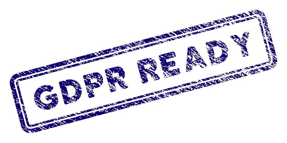 Grunge Textured GDPr Ready Rectangle Stamp Seal Stock Illustration