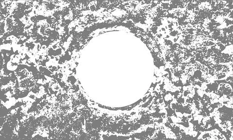 Grunge Textured Gray Background with Distressed Splatter Pattern and Round White Stock Illustration