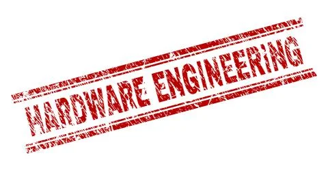 Grunge Textured HARDWARE ENGINEERING Stamp Seal Stock Illustration