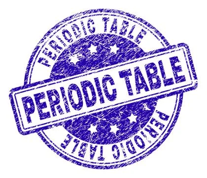 Grunge Textured PERIODIC TABLE Stamp Seal 스톡 일러스트