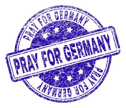 Grunge Textured PRAY FOR GERMANY Stamp Seal Stock Illustration