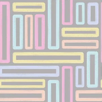 Grunge textured rectangle blocks vector seamless pattern. Pastel color chalk Stockillustratie