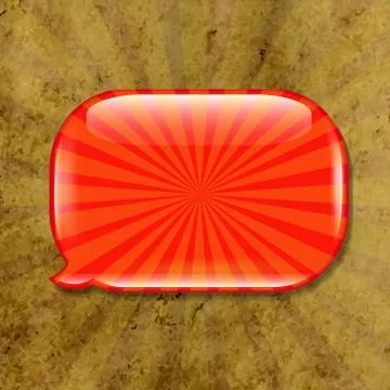 Grunge textured with red speech bubble Stock Illustration