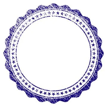Grunge Textured Rosette Circular Star Frame Stock Illustration