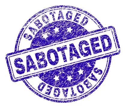 Grunge Textured SABOTAGED Stamp Seal Stock Illustration