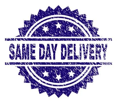 Grunge Textured SAME DAY DELIVERY Stamp Seal Illustrazione stock