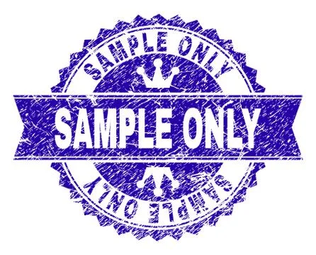 Grunge Textured SAMPLE ONLY Stamp Seal with Ribbon 스톡 일러스트