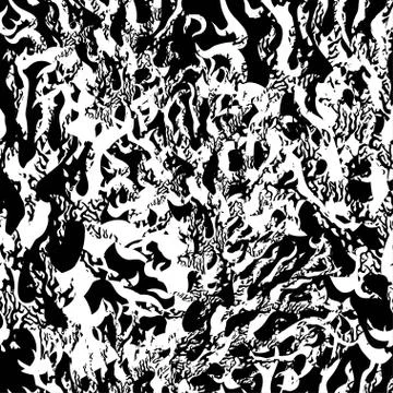 Grunge textured seamless pattern with monochrome texture of sea corals. Stock Illustration