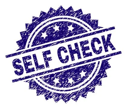 Grunge Textured SELF CHECK Stamp Seal Stock Illustration