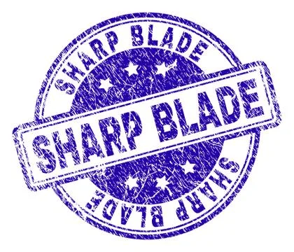 Grunge Textured SHARP BLADE Stamp Seal Illustrazione stock