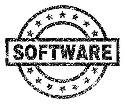 Grunge Textured SOFTWARE Stamp Seal 스톡 일러스트