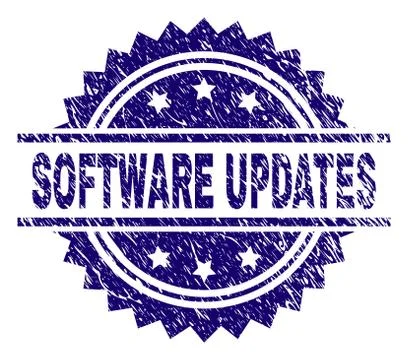Grunge Textured SOFTWARE UPDATES Stamp Seal Illustrazione stock