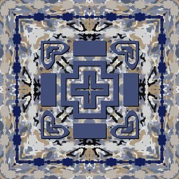 Grunge textured vector seamless pattern. Repeat tribal abstract background. E 스톡 일러스트